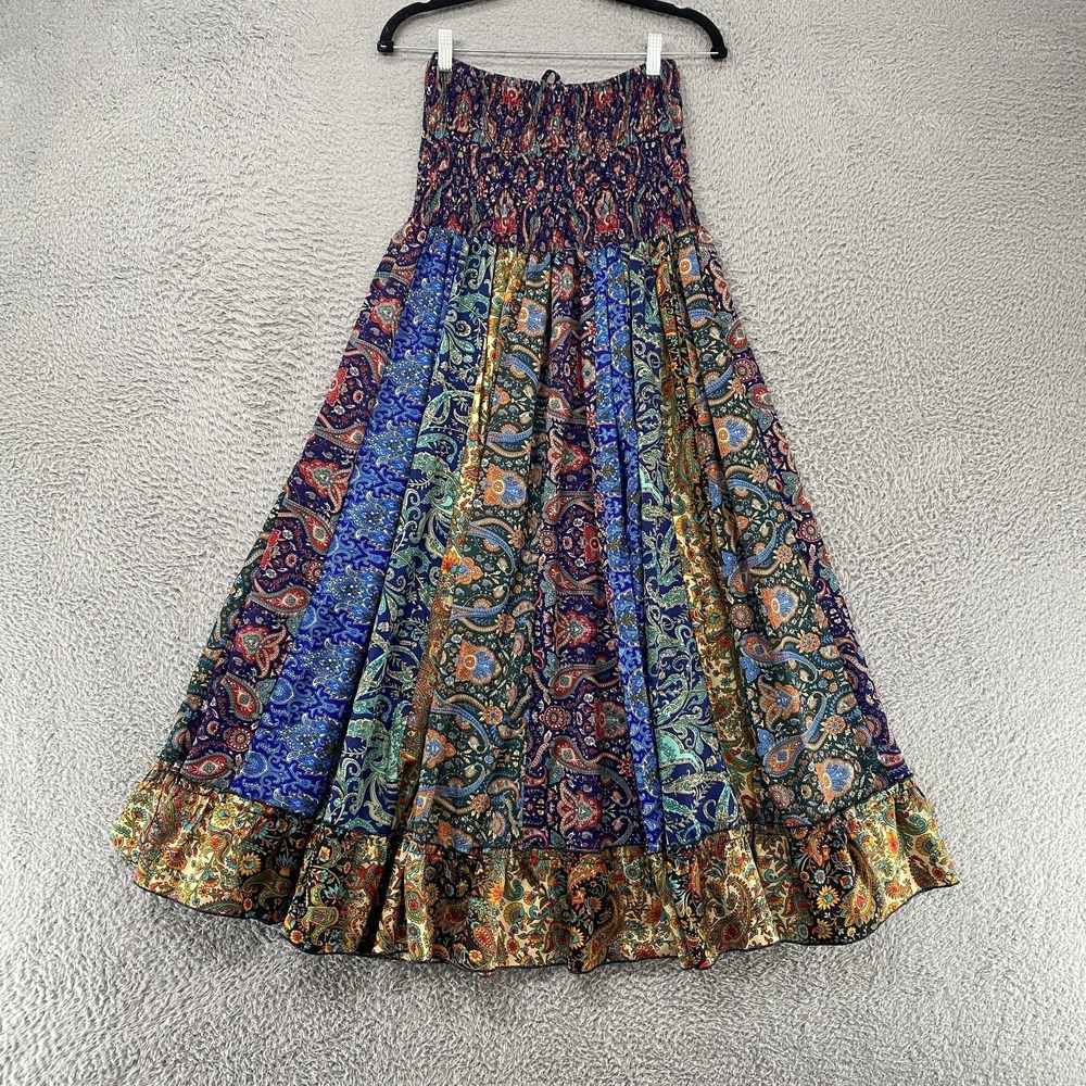 Earthbound Maxi Skirt / Dress Womens Medium Paisley Boho Patchwork Festival - Picture 11 of 13